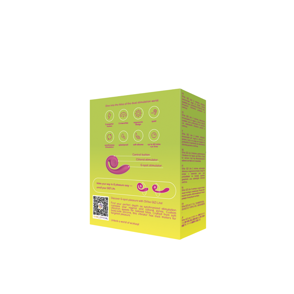 SVibe Snail GIZI Lite vibrator, sweet dragonfruit