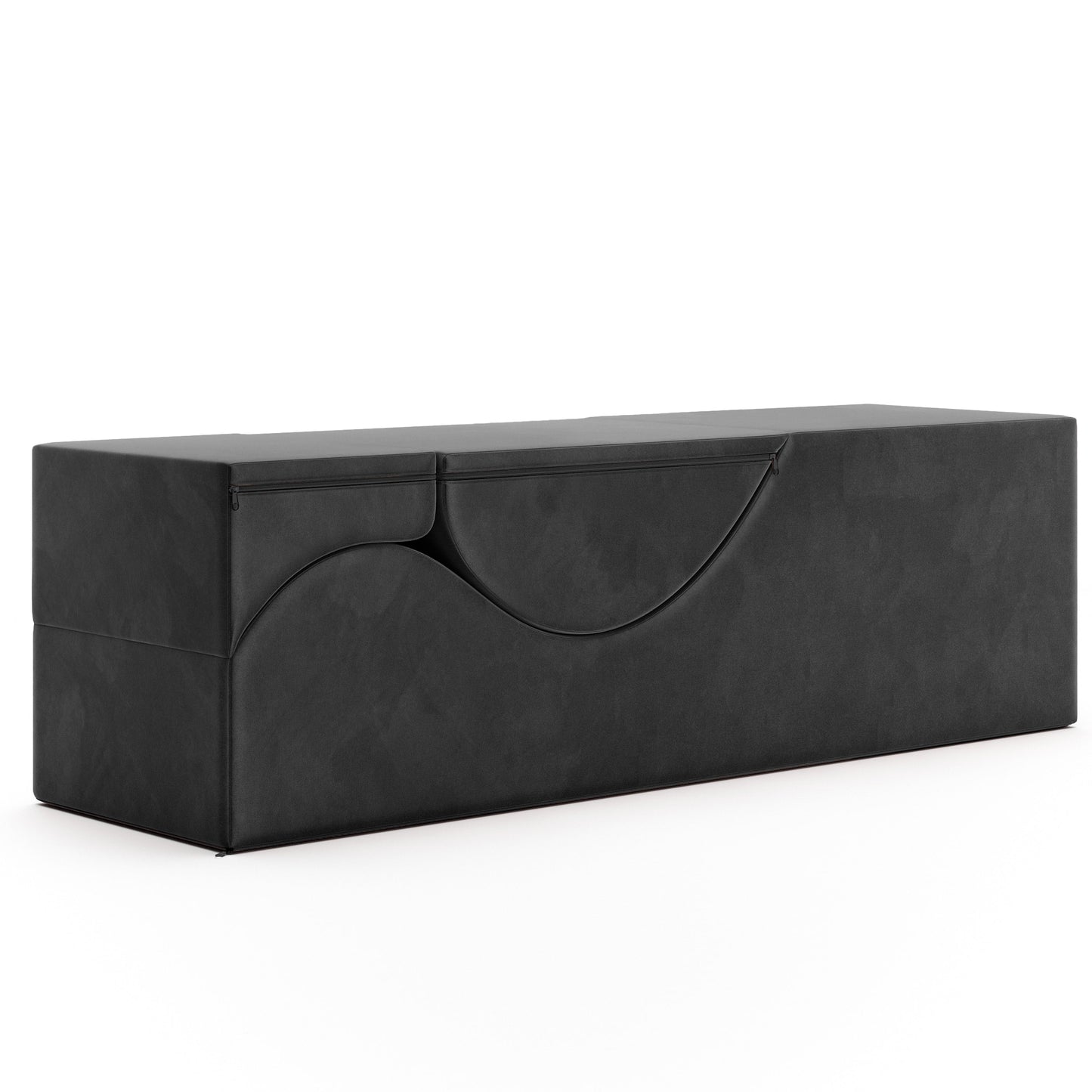 Aria XL Flip Chaise | 22 Inch Wide | Convertible XL Sex Chair and Bed Bench | Black