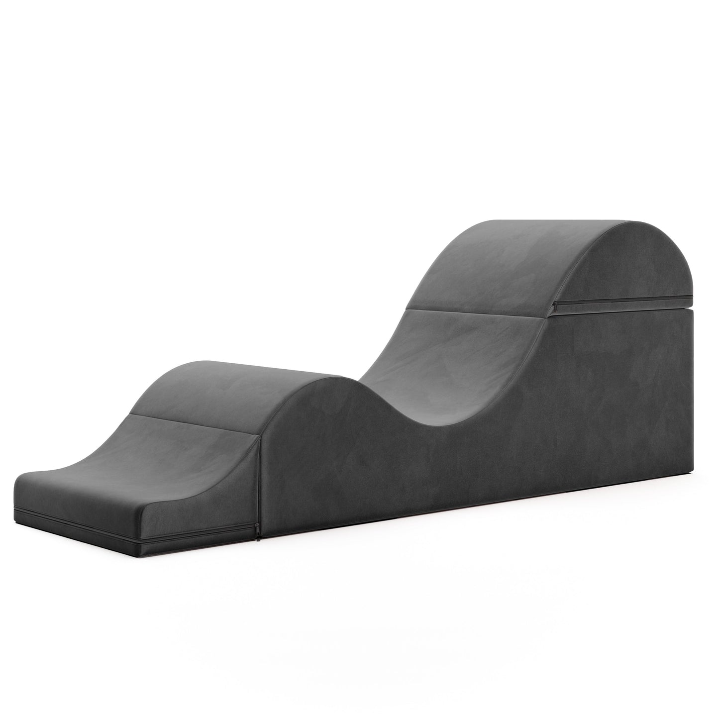 Aria XL Flip Chaise | 22 Inch Wide | Convertible XL Sex Chair and Bed Bench | Black