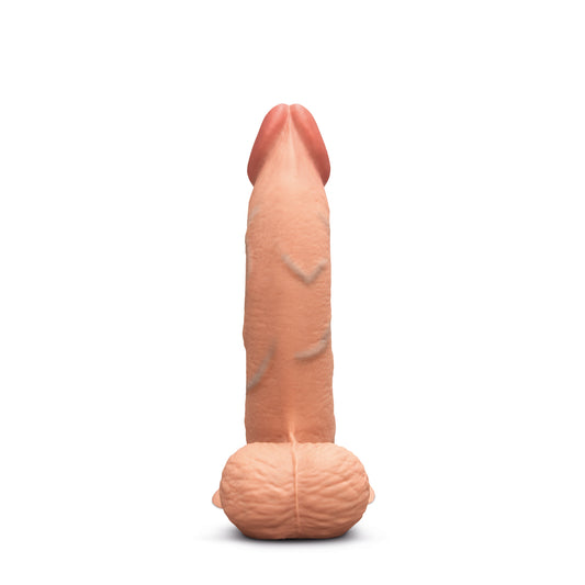 Slipskin Realistic Silicone Dildo | 8" Curvy | Mocha