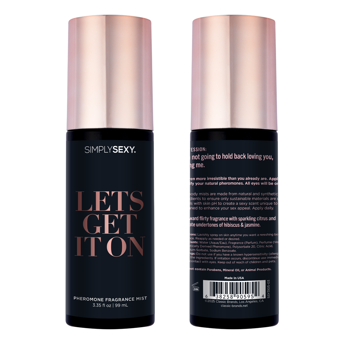 SIMPLY SEXY PHEROMONE BODY MIST - LET'S GET IT ON - 3.35 floz | 99mL