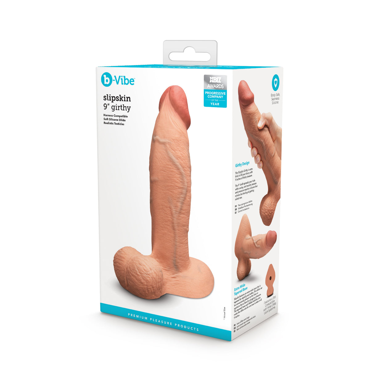 Slipskin Realistic Silicone Dildo | 9" Girthy | Mocha